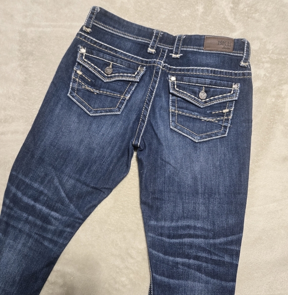 BKE Payton Women's Denim Jeans Fits Size 32x27 (Tag 30) Western Flap Pockets - Picture 3 of 8